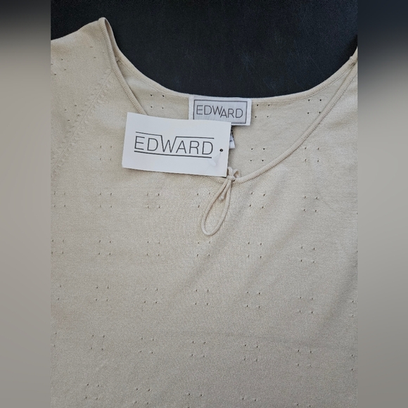 NWT - Edward Silk Blend Cream Knit Jersey - Size XL - Picture 8 of 9